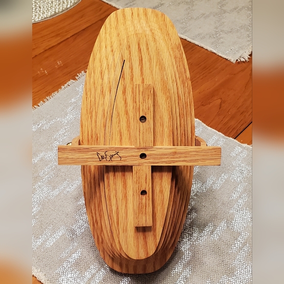 Wooden collapsible basket/trivet. By Deep Spring (signed) - Picture 6 of 7